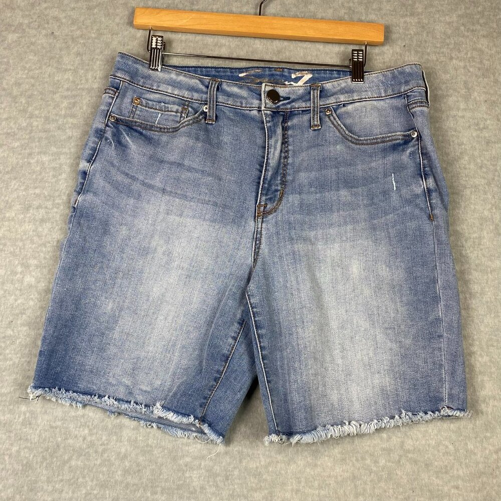 Seven Jean Sunset Bermuda Distressed Denim Shorts Women’s Size 16